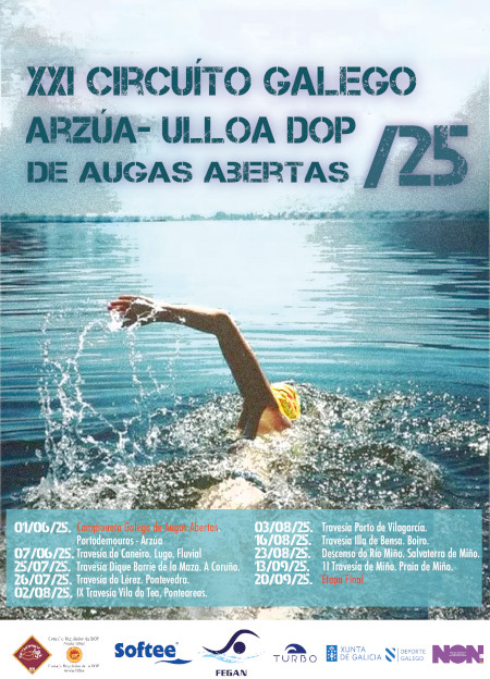 Cartel Circuíto Galego Augas Abertas - Travesías a nado 2024