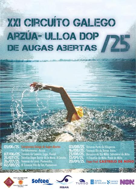 Cartel Circuíto Galego Augas Abertas - Travesías a nado 2024