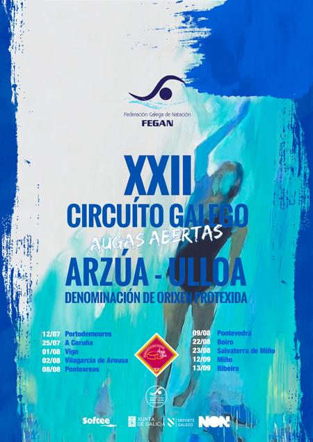 Cartel Circuíto Galego Augas Abertas - Travesías a nado 2026