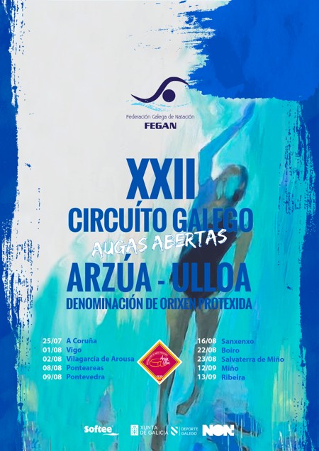 Cartel Circuíto Galego Augas Abertas - Travesías a nado 2026